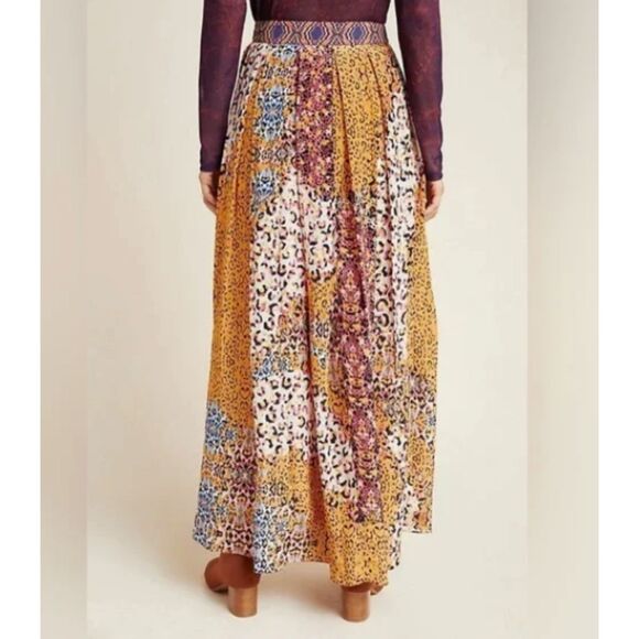 Anthropologie X Bhanuni by Jyoti Panthera Maxi Skirt Pleated Flowy Boho Animal - Picture 3 of 12